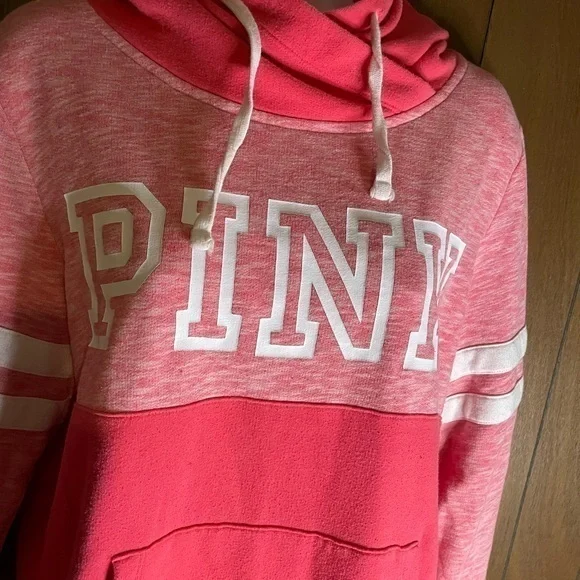 Womens Pink hoodie size medium pink love on hood - Picture 4 of 10